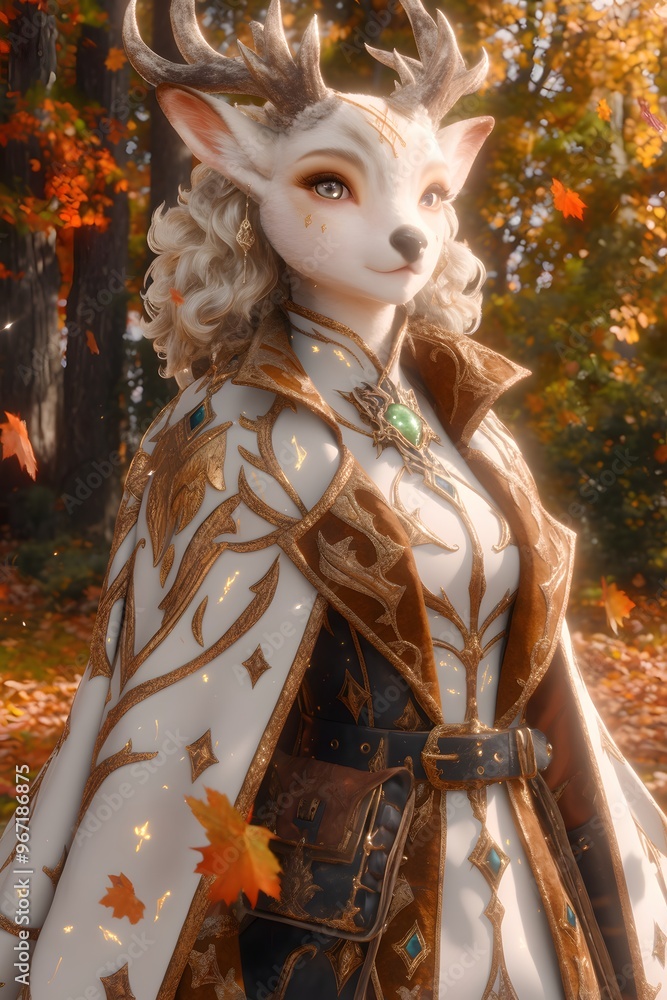 White Deer in Autumn. White Deer in Autumn.