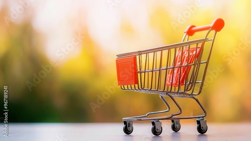 Shopping cart filled with products in a sleek checkout screen, designed with vibrant, eye-catching colors