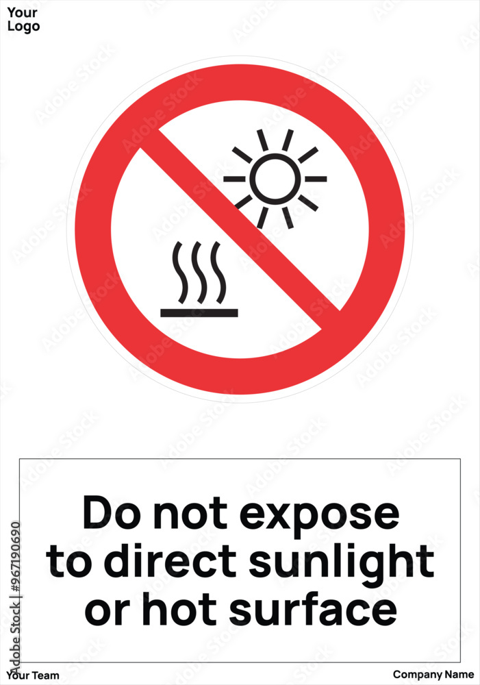 warning sign Do not expose to direct sunlight or hot surface standard iso 7010 warning sign Do not expose to direct sunlight or hot surface standard iso 7010