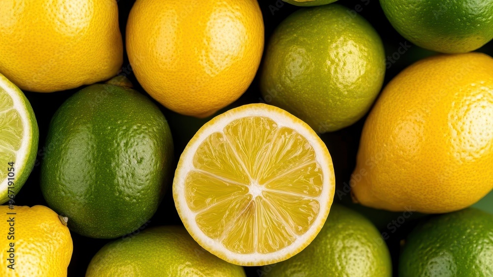 Lemons and limes creating a vibrant background for an e-commerce checkout process Lemons and limes creating a vibrant background for an e-commerce checkout process