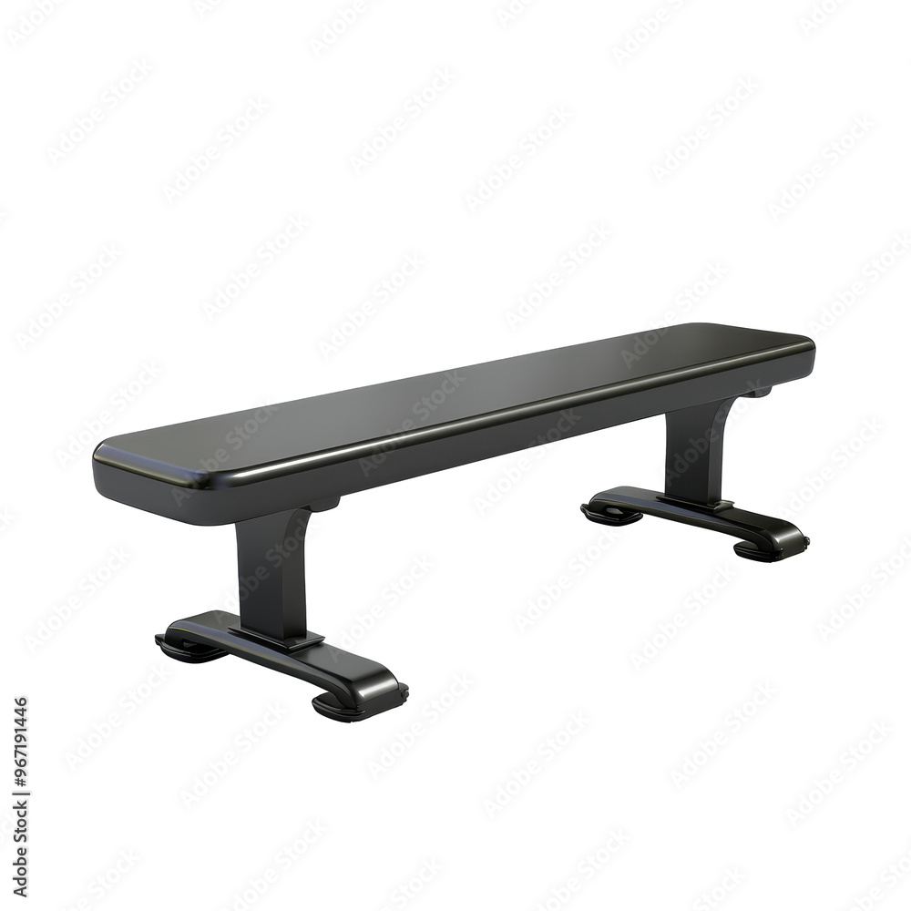 A sleek black workout bench designed for strength training in a modern gym setting A sleek black workout bench designed for strength training in a modern gym setting