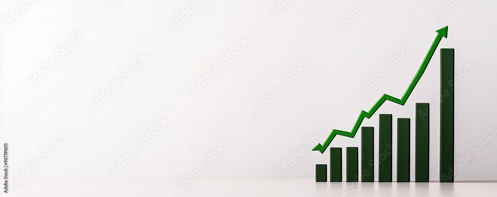 A graph with green upward spikes and profit markers, illustrating the trend of increasing profitability over time A graph with green upward spikes and profit markers, illustrating the trend of increasing profitability over time