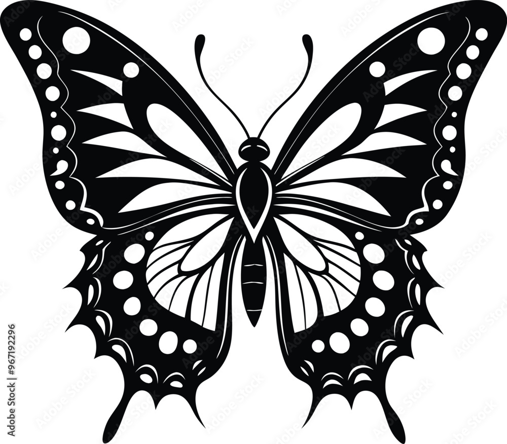 black butterfly vector illustration silhouette, Print black butterfly vector illustration silhouette, Print