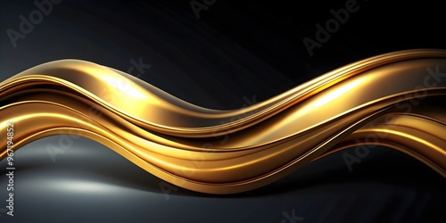 premium gold wave on black for modern design and branding