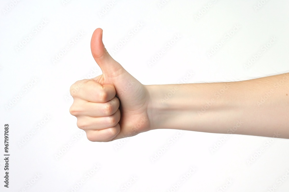 A close-up of a hand giving a thumbs-up gesture, symbolizing approval and positivity against a white background. A close-up of a hand giving a thumbs-up gesture, symbolizing approval and positivity against a white background.