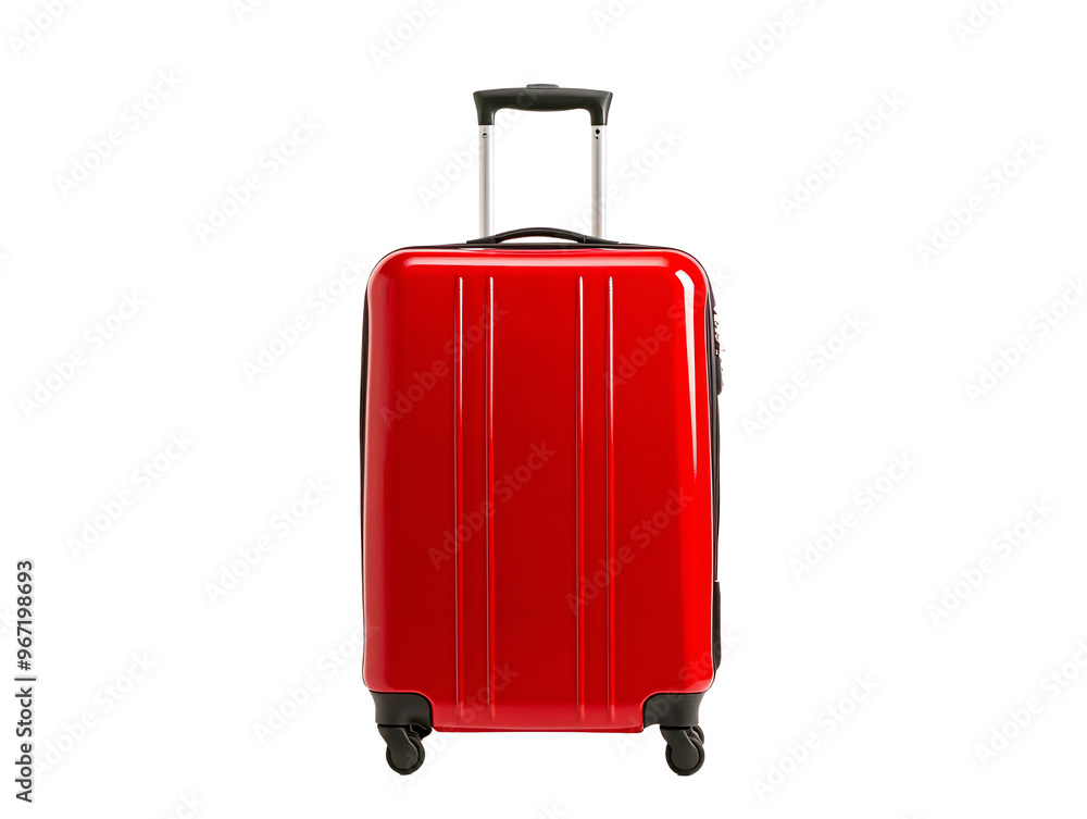 a red suitcase with wheels