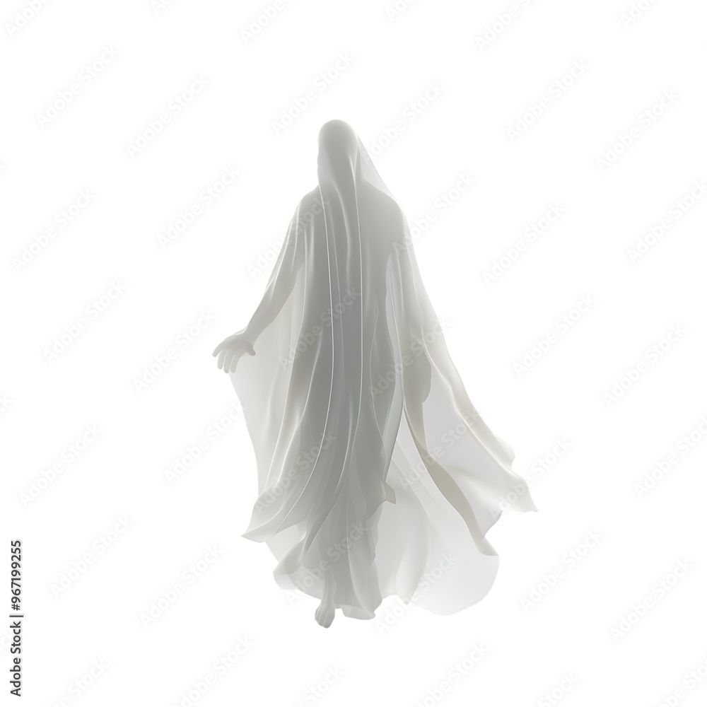 Ghostly Figure Floating in Draped Cloak Ghostly Figure Floating in Draped Cloak