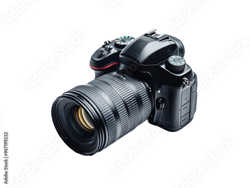 a black camera with a large lens