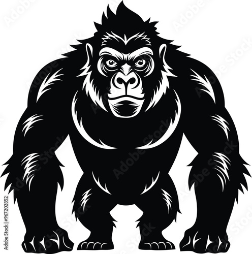 Wallpaper Mural black gorilla vector illustration silhouette, Print Torontodigital.ca