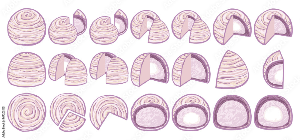illustration of taro pastry illustration of taro pastry