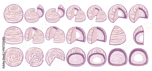illustration of taro pastry