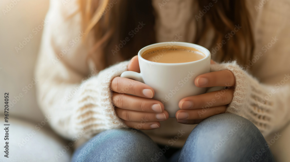 A cozy moment with a warm cup of coffee enjoyed indoors on a chilly day, highlighting comfort and relaxation A cozy moment with a warm cup of coffee enjoyed indoors on a chilly day, highlighting comfort and relaxation