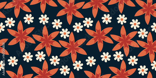 Floral Botanical seamless patern for background, fabric, or wallpaper. Beautiful pattern for fashion. Vector Eps