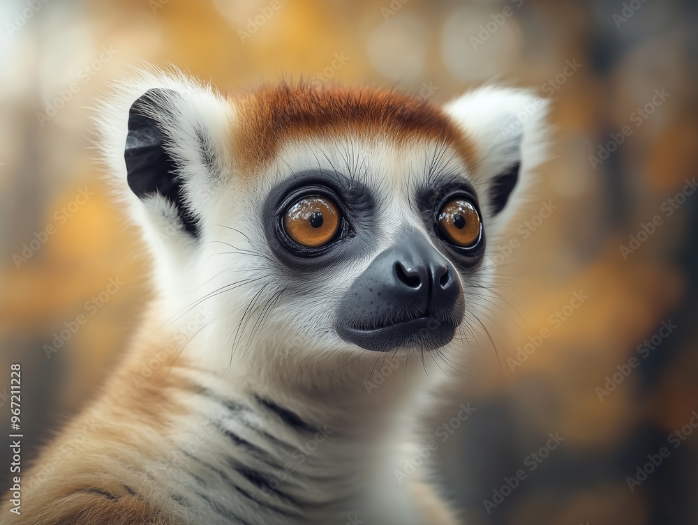 Sifaka, Propithecus, Madagascar Lemur Close Up Portrait in Wildlife Sifaka, Propithecus, Madagascar Lemur Close Up Portrait in Wildlife