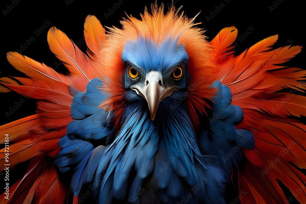 Fototapeta premium portrait of 3d colorful eagle