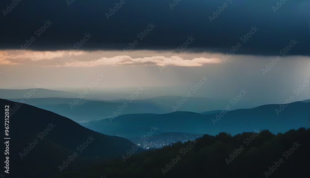 Obraz premium misty stormy sky