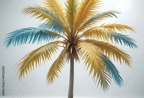 An isolated tree on white and different colour background