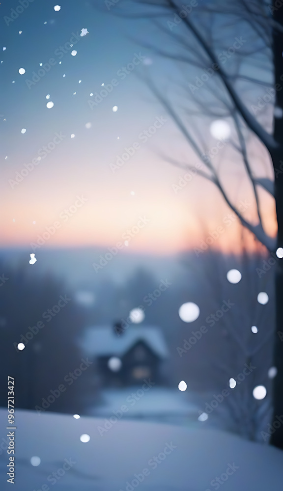 Naklejka premium snow falls softly creating dreamy ethereal effect