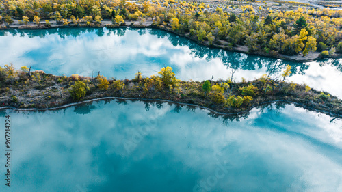 Photo lac d'automne drone  photo