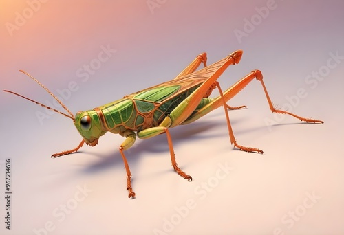 Giant Shield mantis closeup with self defense position on white background Shield mantis closeup