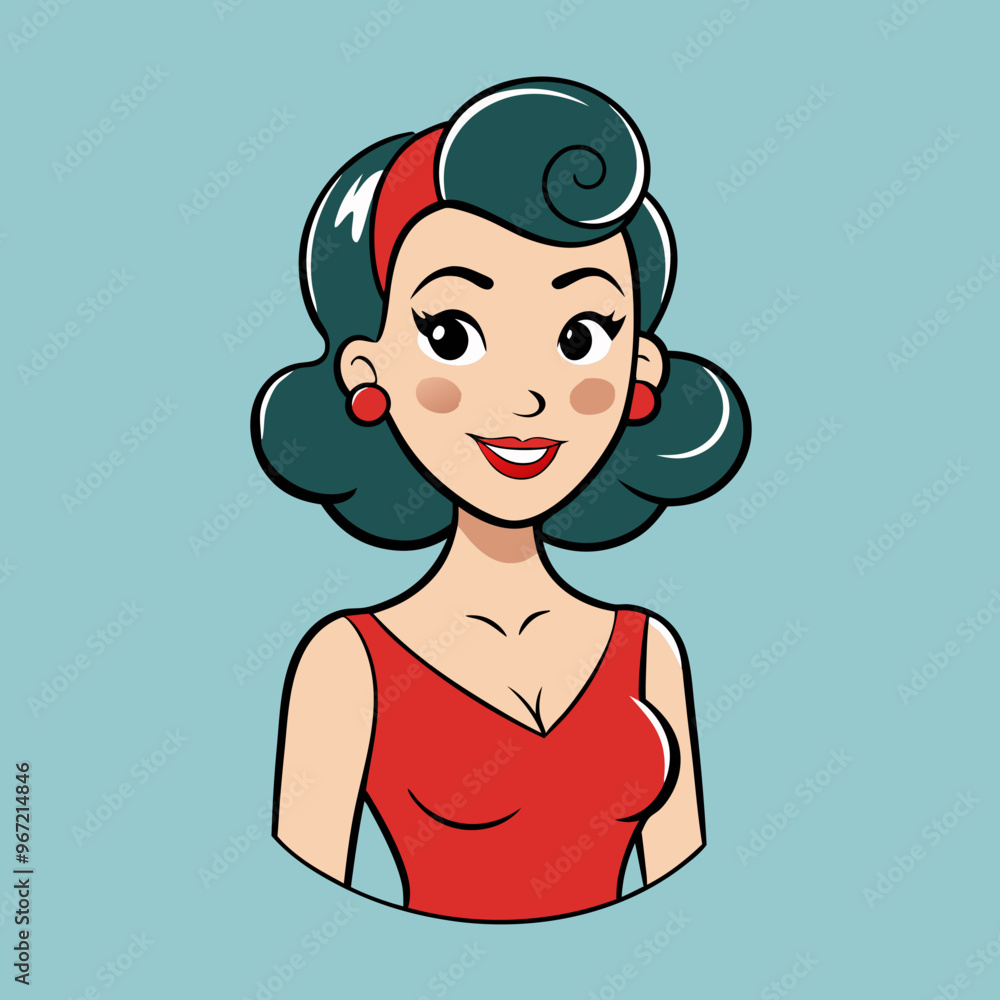 woman face vector retro beauty illustration woman face vector retro beauty illustration