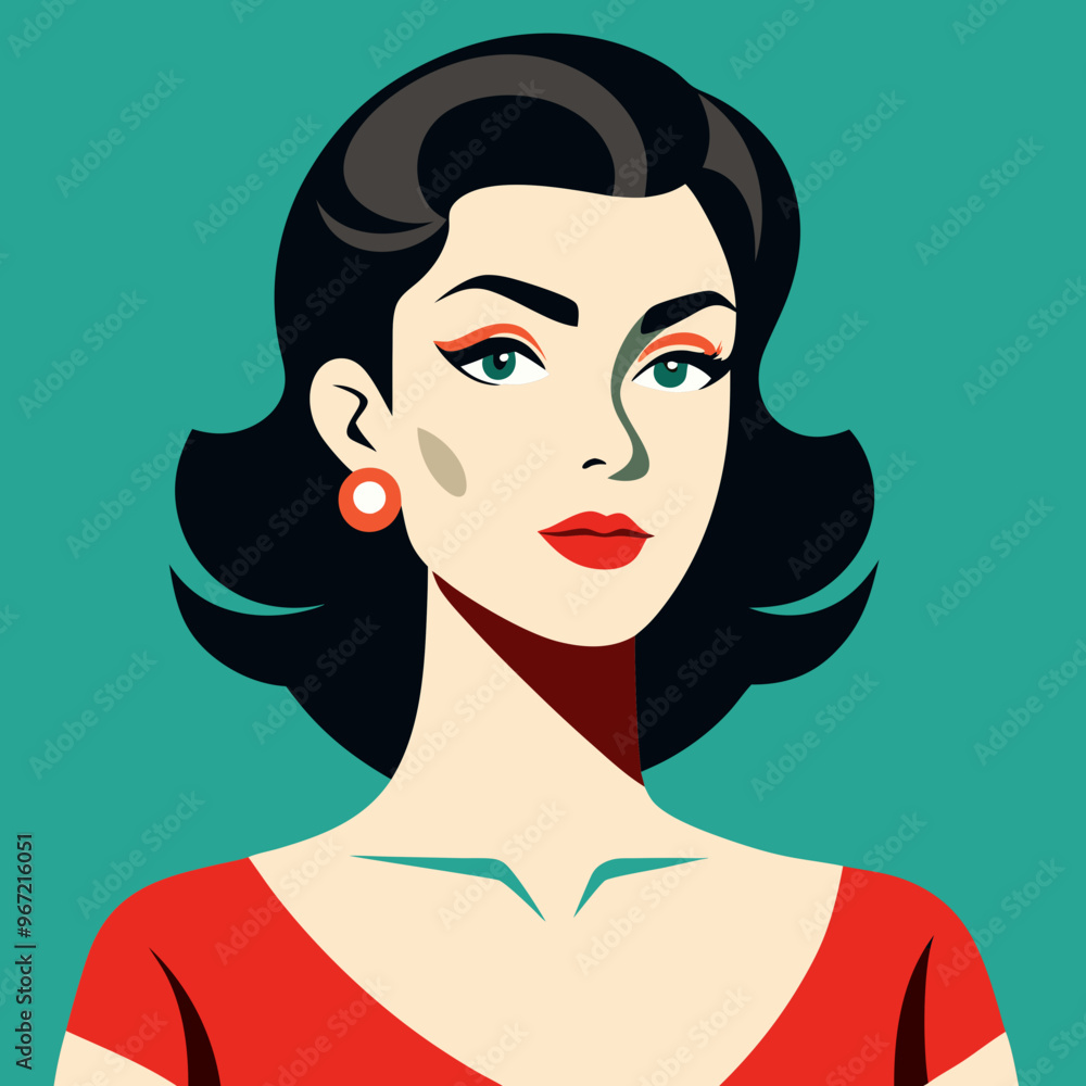 woman face vector retro beauty illustration woman face vector retro beauty illustration