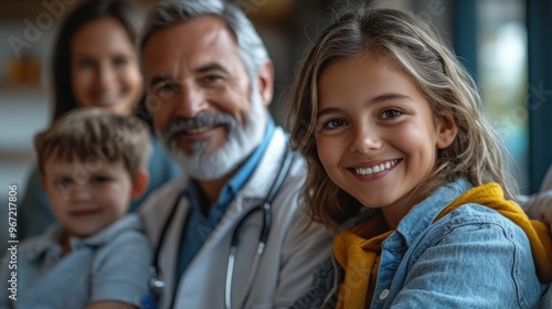 Diverse Generations Receiving Care at Modern Healthcare Clinic with Friendly Staff and Bright Environment