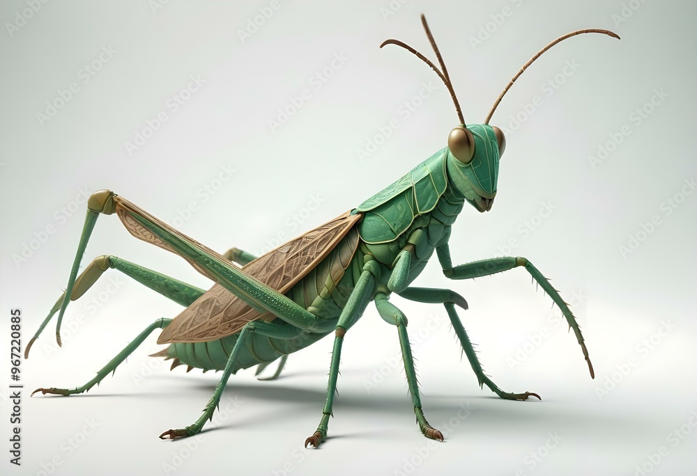 Giant Shield mantis closeup with self defense position on white background Shield mantis closeup Giant Shield mantis closeup with self defense position on white background Shield mantis closeup