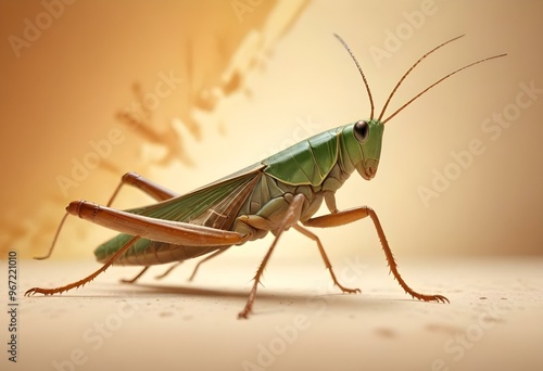 Giant Shield mantis closeup with self defense position on white background Shield mantis closeup