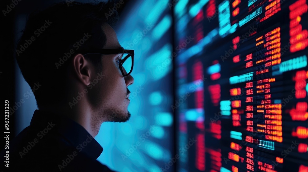 Fototapeta premium Business Analyst Leveraging Big Data Analytics to Uncover Market Trends and Growth Opportunities for Future Focused Strategy Development