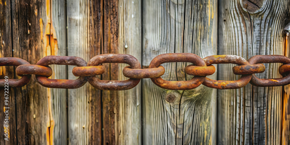 An old rusty chain hanging on a weathered wooden fence, rusty, vintage, antique, rusty, metal, weathered, aged, rusted, chain link An old rusty chain hanging on a weathered wooden fence, rusty, vintage, antique, rusty, metal, weathered, aged, rusted, chain link