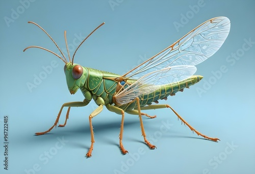 Giant Shield mantis closeup with self defense position on white background Shield mantis closeup