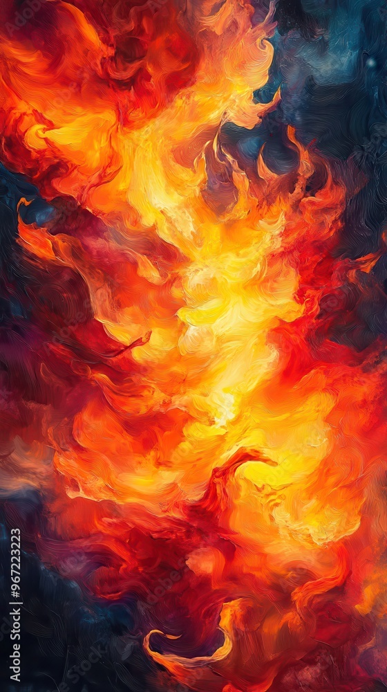 The artwork showcases a mesmerizing melting pattern with vibrant colors blending, evoking a sense of intense heat and energy The artwork showcases a mesmerizing melting pattern with vibrant colors blending, evoking a sense of intense heat and energy