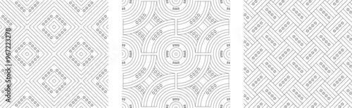 set of chicago city flag pattern outline. star background. vector illustration