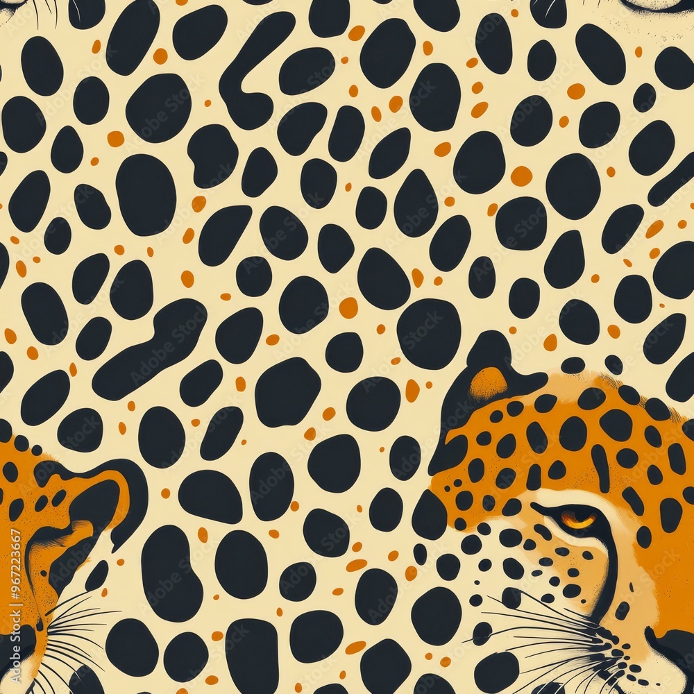 Leopard Print: A Close-Up Look at the Feline's Spots - Seamless Pattern Leopard Print: A Close-Up Look at the Feline's Spots - Seamless Pattern