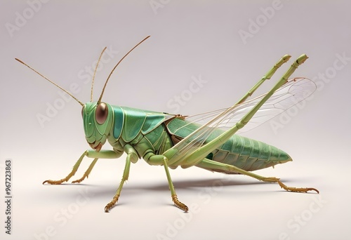 Giant Shield mantis closeup with self defense position on white background Shield mantis closeup