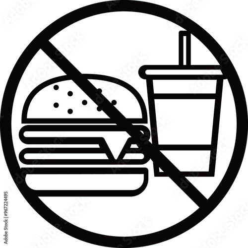 飲食禁止　アイコン