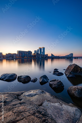 sunset over the city