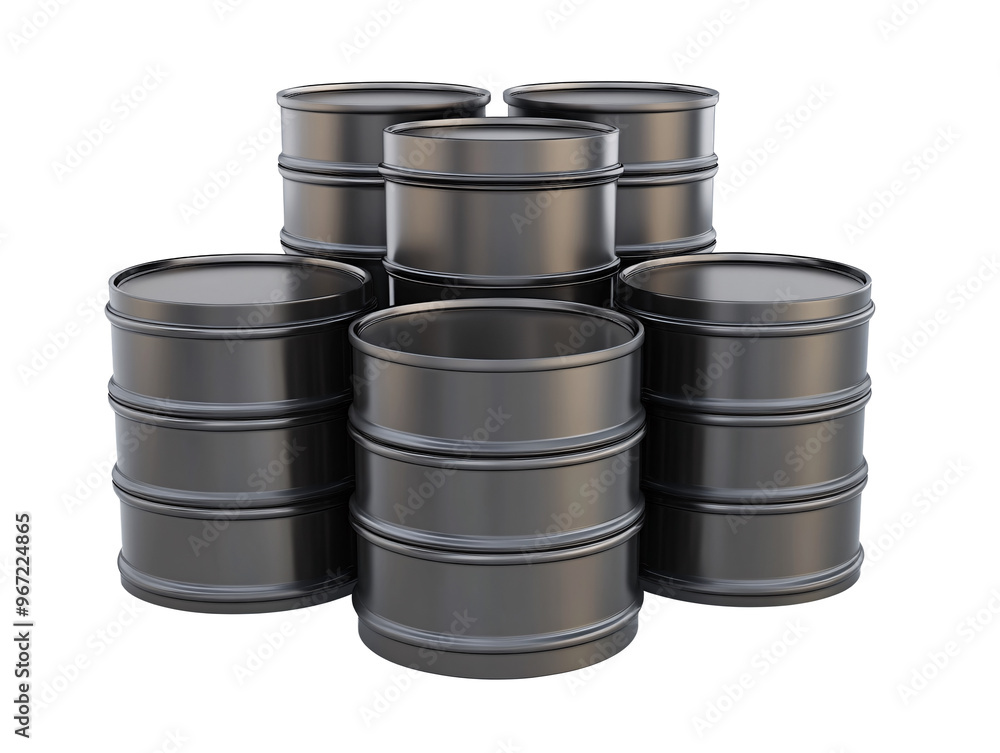 a group of black barrels a group of black barrels