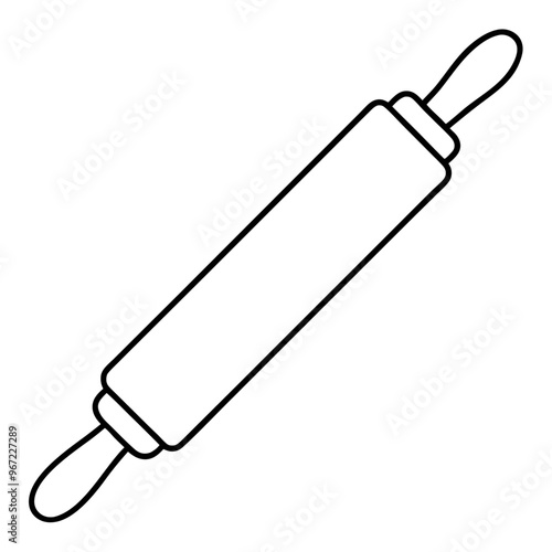 rolling pin control outline coloring book page line art illustration digital drawing