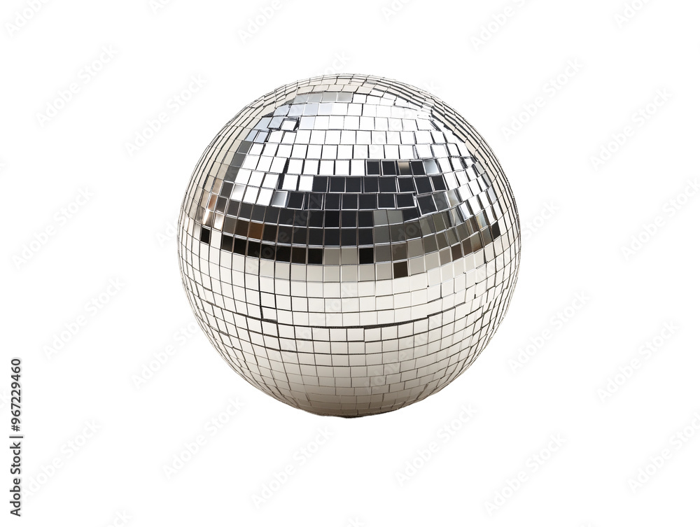 a silver disco ball on a white background