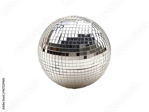 Obraz na płótnie a silver disco ball on a white background w salonie