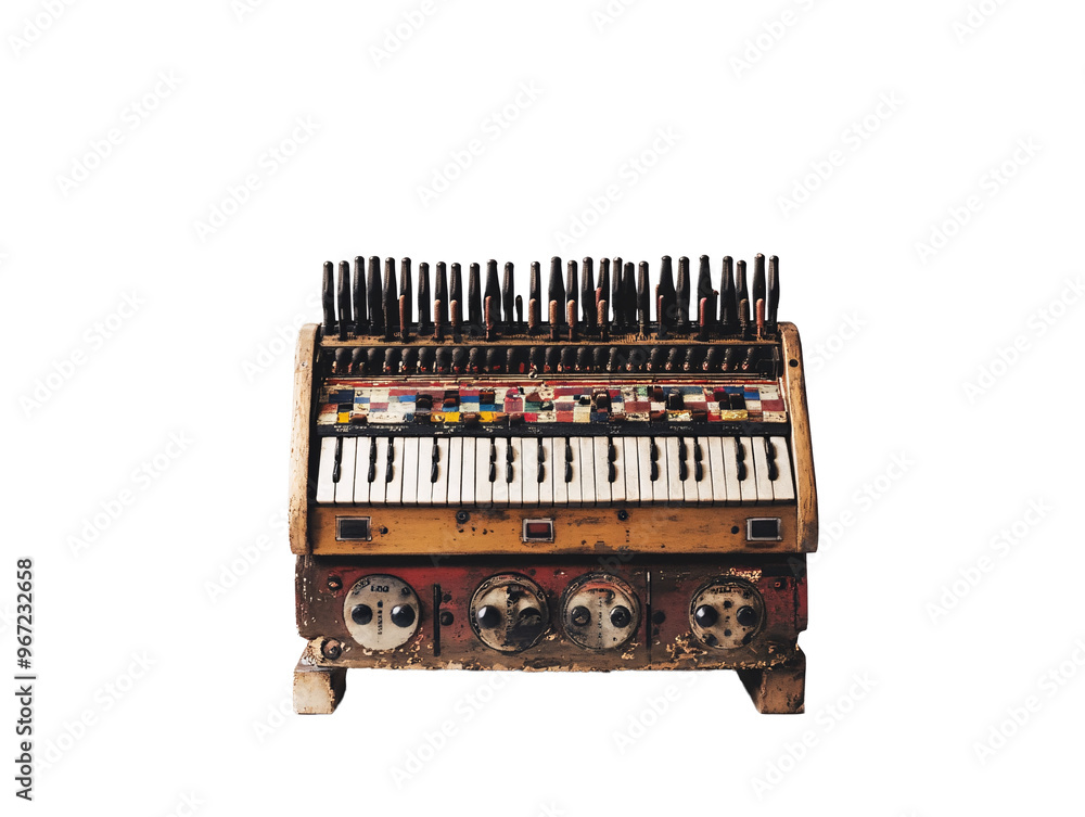 an old organ with many keys an old organ with many keys