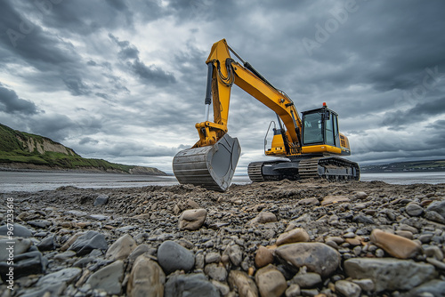 excavator at work | construction | heavy machinery | excavation | road construction | 