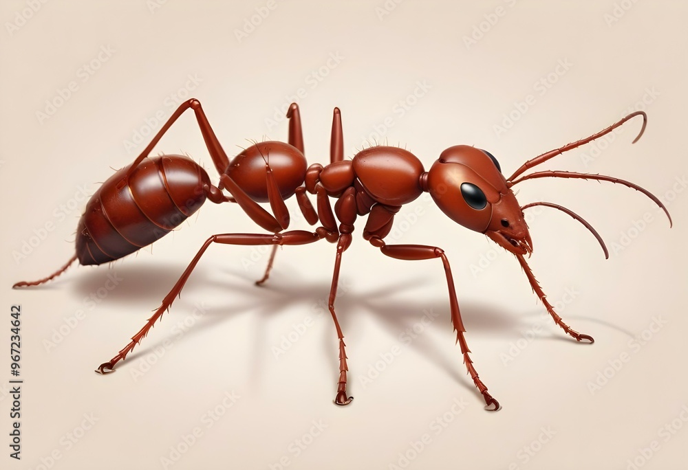 red ant on a white background red ant on a white background