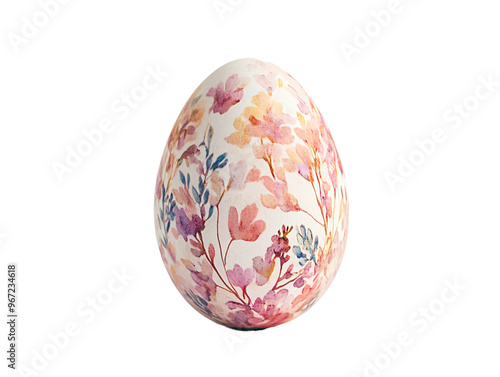 a decorated egg with flowers on it