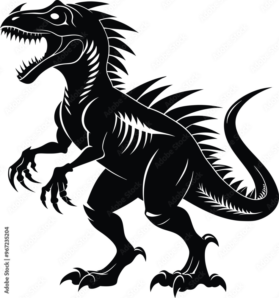 black dinosaur vector illustration silhouette, Print black dinosaur vector illustration silhouette, Print