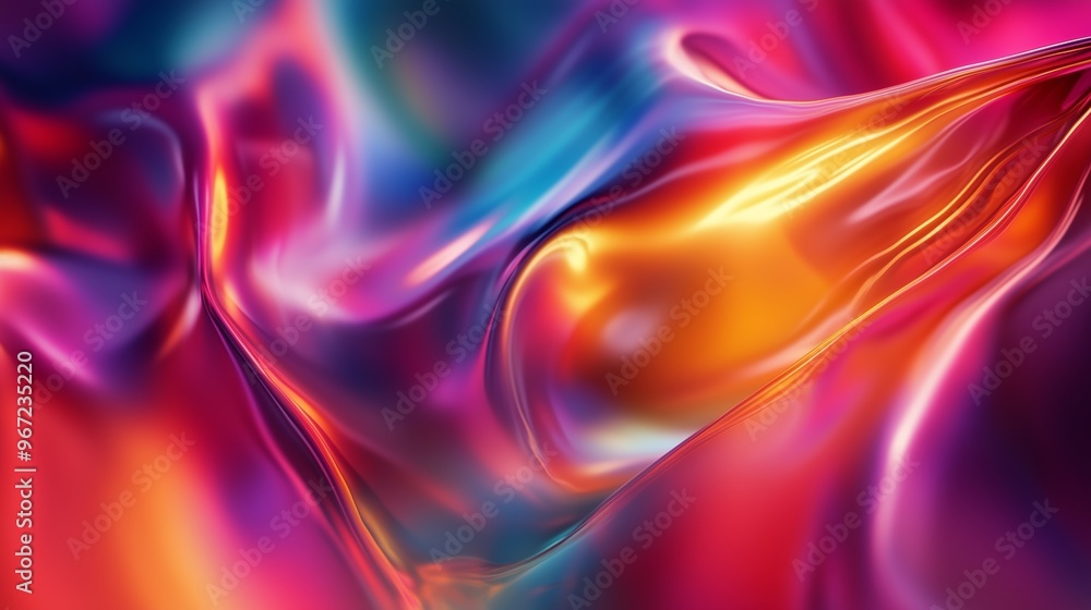 Naklejka premium Colorful abstract waves of light and texture swirling in a mesmerizing formation at dusk or dawn