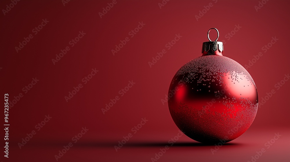 Red Christmas Ornament on Red Background.generative ai illustration Red Christmas Ornament on Red Background.generative ai illustration