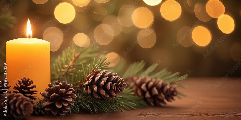 Cozy Candlelight: Pinecones and Holiday Warmth Cozy Candlelight: Pinecones and Holiday Warmth
